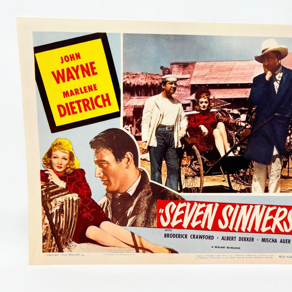 1954 Seven Sinners John Wayne Marlene Dietrich Collectible Movie Lobby Card (c)