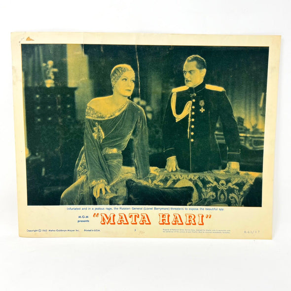 1963 MGM Mata Hari Collectible movie Lobby Card No.3