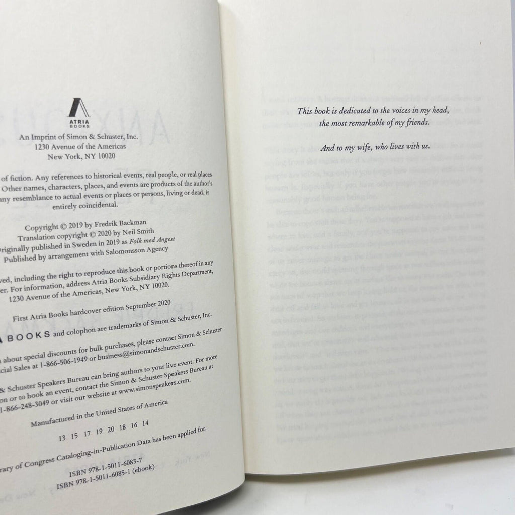 Anxious People A Novel Fredrik Backman Hardcover Book