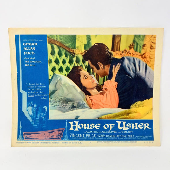 1960 House Of Usher  Lobby Card Movie Poster No.8