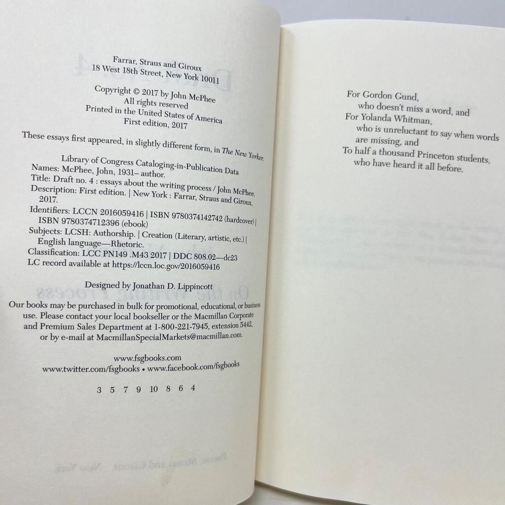 Draft No.4 On the Writing Process Hardcover John McPhee