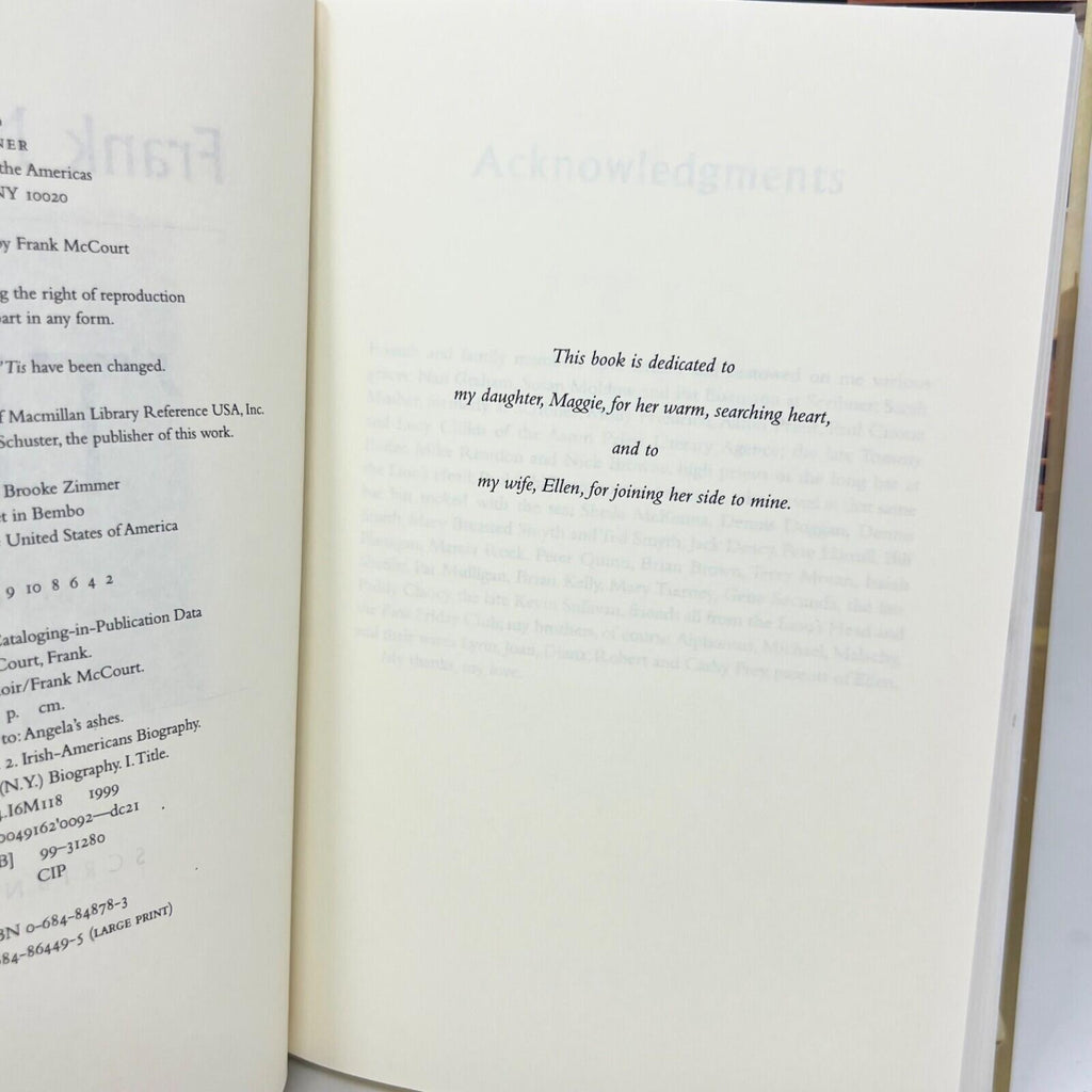 1999 'Tis: a Memoir FRANK MCCOURT Hardcover