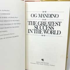 THE GREATEST SUCCESS IN WORLD By Og Mandino - Hardcover 1981 1st Edition