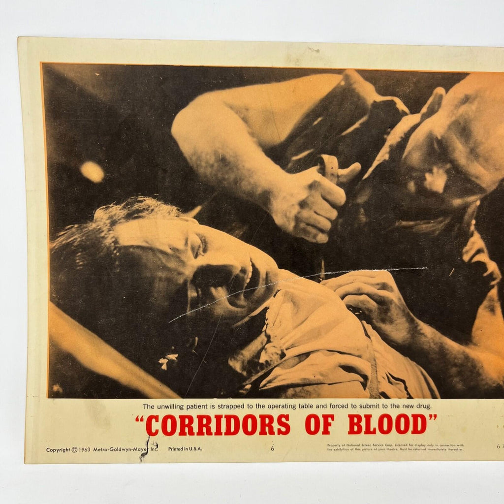 1963 Corridors Of Blood Orginal Movie Lobby Card No.6