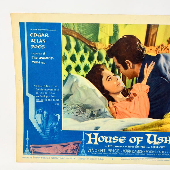 1960 House Of Usher  Lobby Card Movie Poster No.8