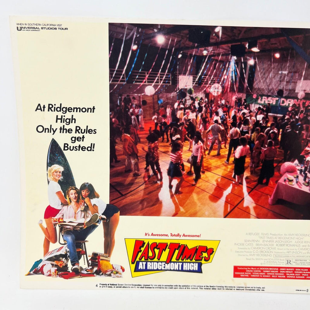 1982 Fast Times At Ridgemont High Collectible  Movie Lobby Card No.4