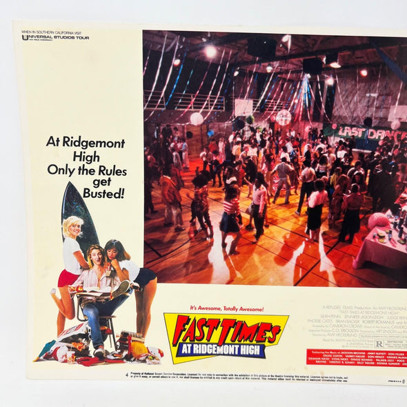 1982 Fast Times At Ridgemont High Collectible  Movie Lobby Card No.4
