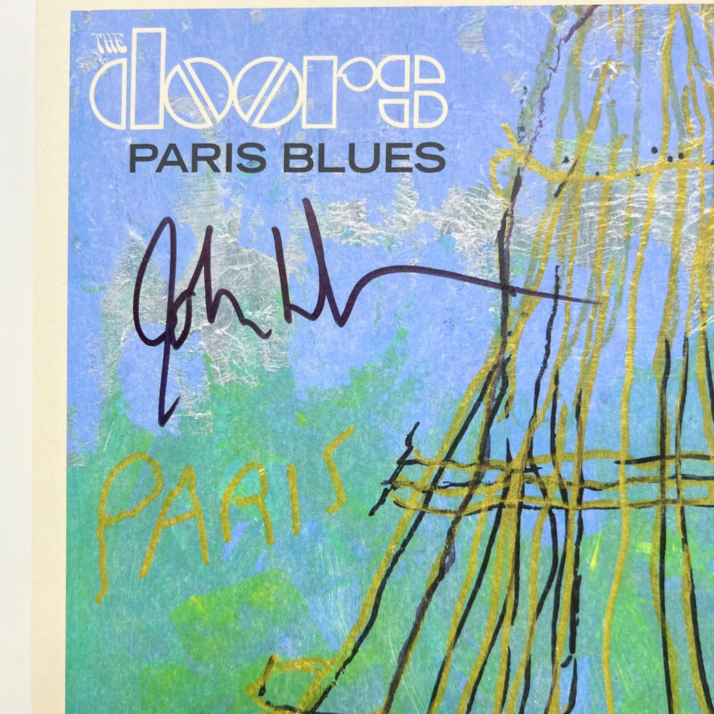 The Doors Paris Blues Vinyl Record LP Autograph by Robby Krieger John Densmore