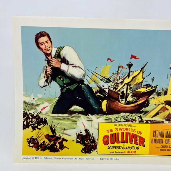 1960 The 3 Worlds Of Gulliver in Superdynamation Collectible Movie Lobby Card c