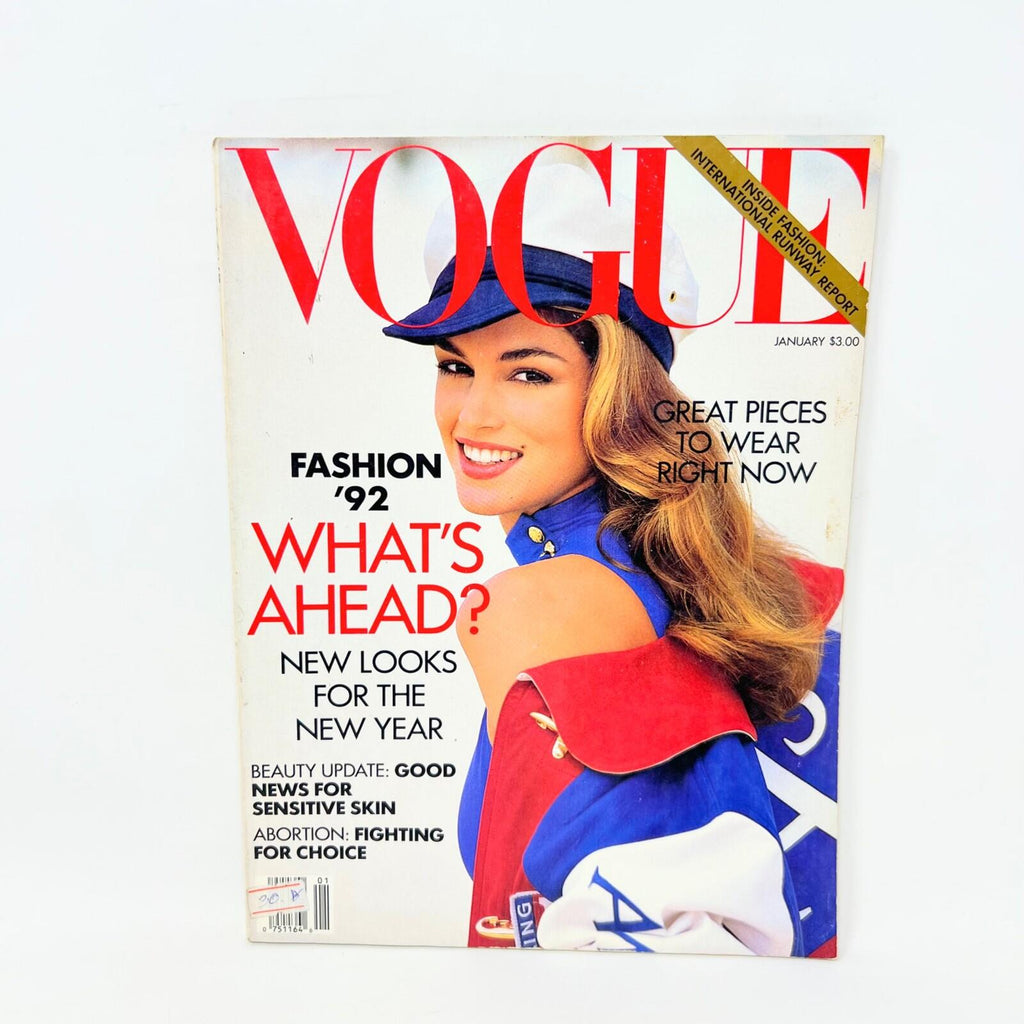 Vogue Magazine January 1992 Cindy Crawford by Patrick Demarchelier