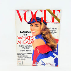 Vogue Magazine January 1992 Cindy Crawford by Patrick Demarchelier