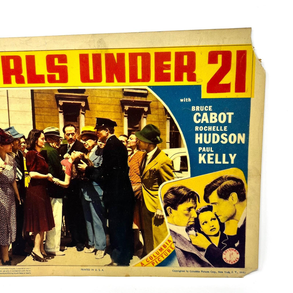 1940 Girls Under 21 Movie Lobby Card Bruce Cabot Rochelle Hudson Paul Kelly (c)