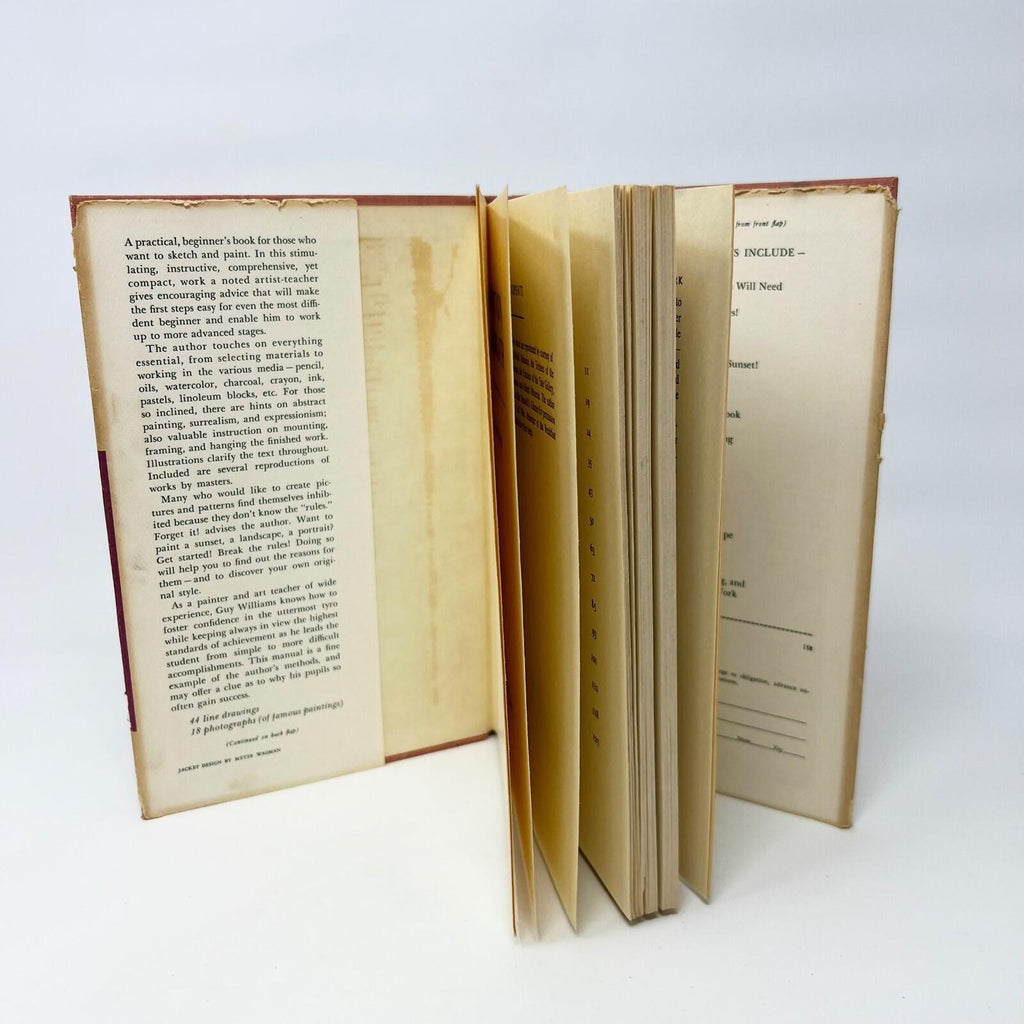 Paint Now, Learn Later by Guy R. Williams 1966 Hardcover Book