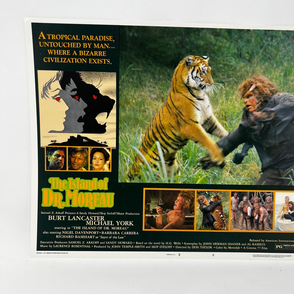1977 The island of Dr. Moreau Horror Scifi Collectible movie Lobby Card set of 8