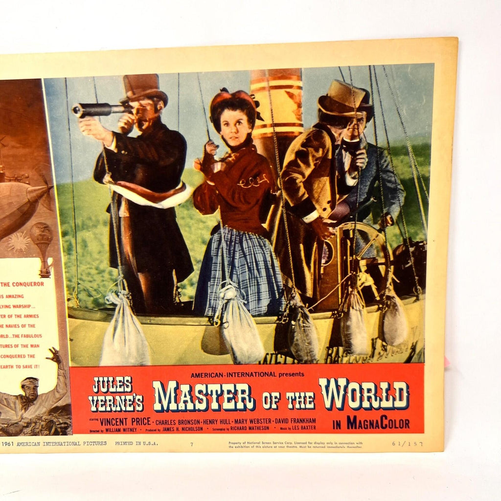 1961 Master Of The World Original Movie Lobby Card No.7 Jules Vernes Vince Price