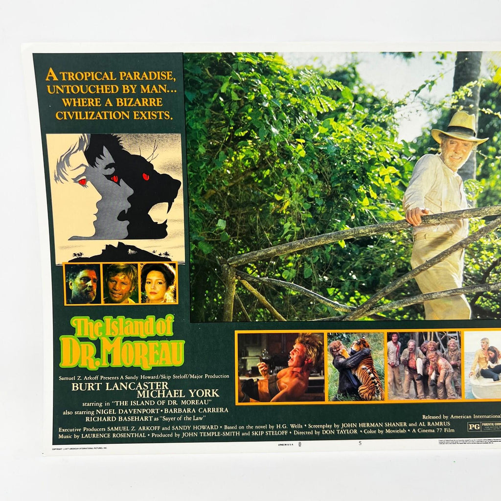 1977 The island of Dr. Moreau Horror Scifi Collectible movie Lobby Card set of 8