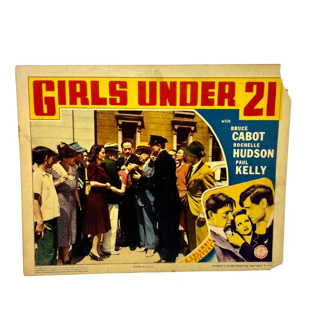 1940 Girls Under 21 Movie Lobby Card Bruce Cabot Rochelle Hudson Paul Kelly (c)