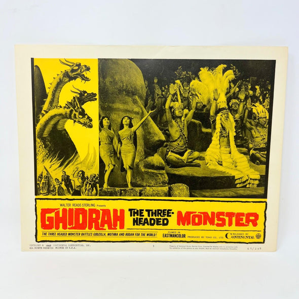 1965 Ghidrah The Three Headed Monsters Godzilla Mothra Rodan Movie Lobby Card 3