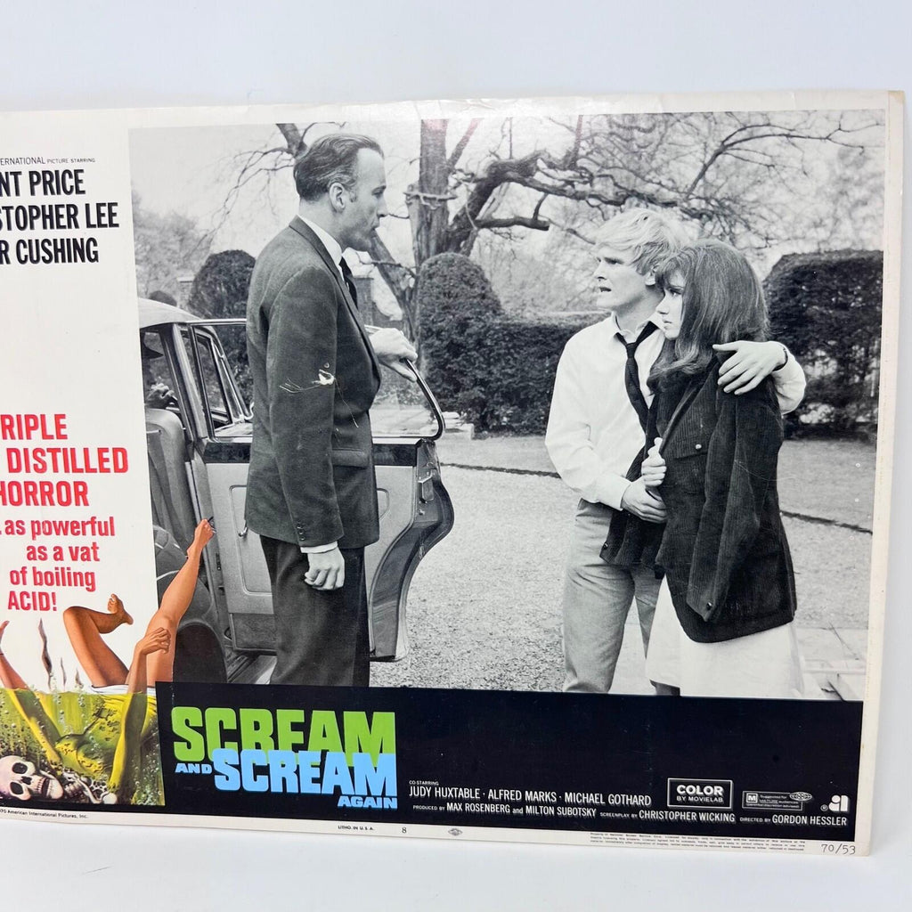 1970 Scream and Scream Again Original Movie Lobby Card 70/53 No.8