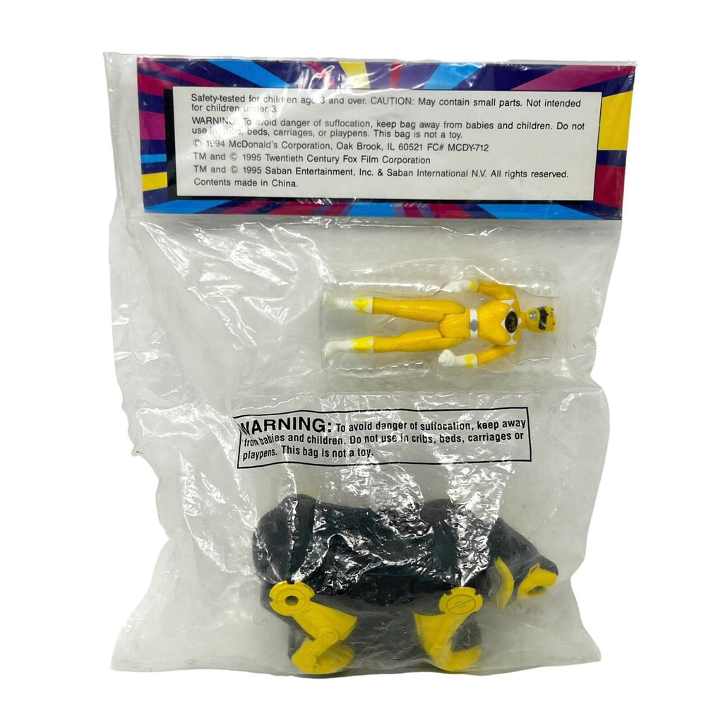 McDonalds Happy Meal Mighty Morphin Power Rangers Yellow Ranger W Bear Ninjazord
