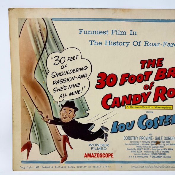 1959 The 30 Foot Bride Of Candy Rock Collectible movie Lobby Card No.1