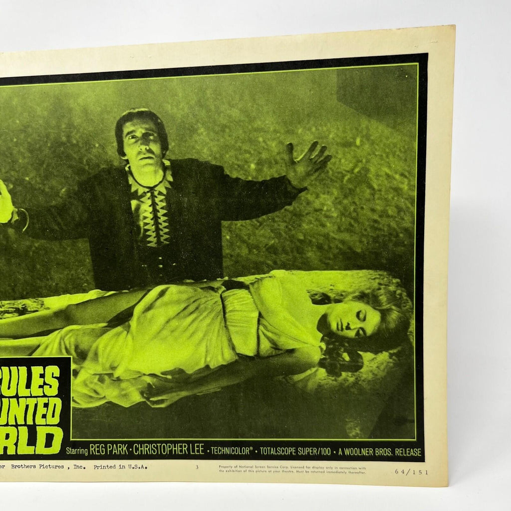 1964 Hercules in The Haunted Word Lobby Card Poster #3 Christopher Lee Reg Park
