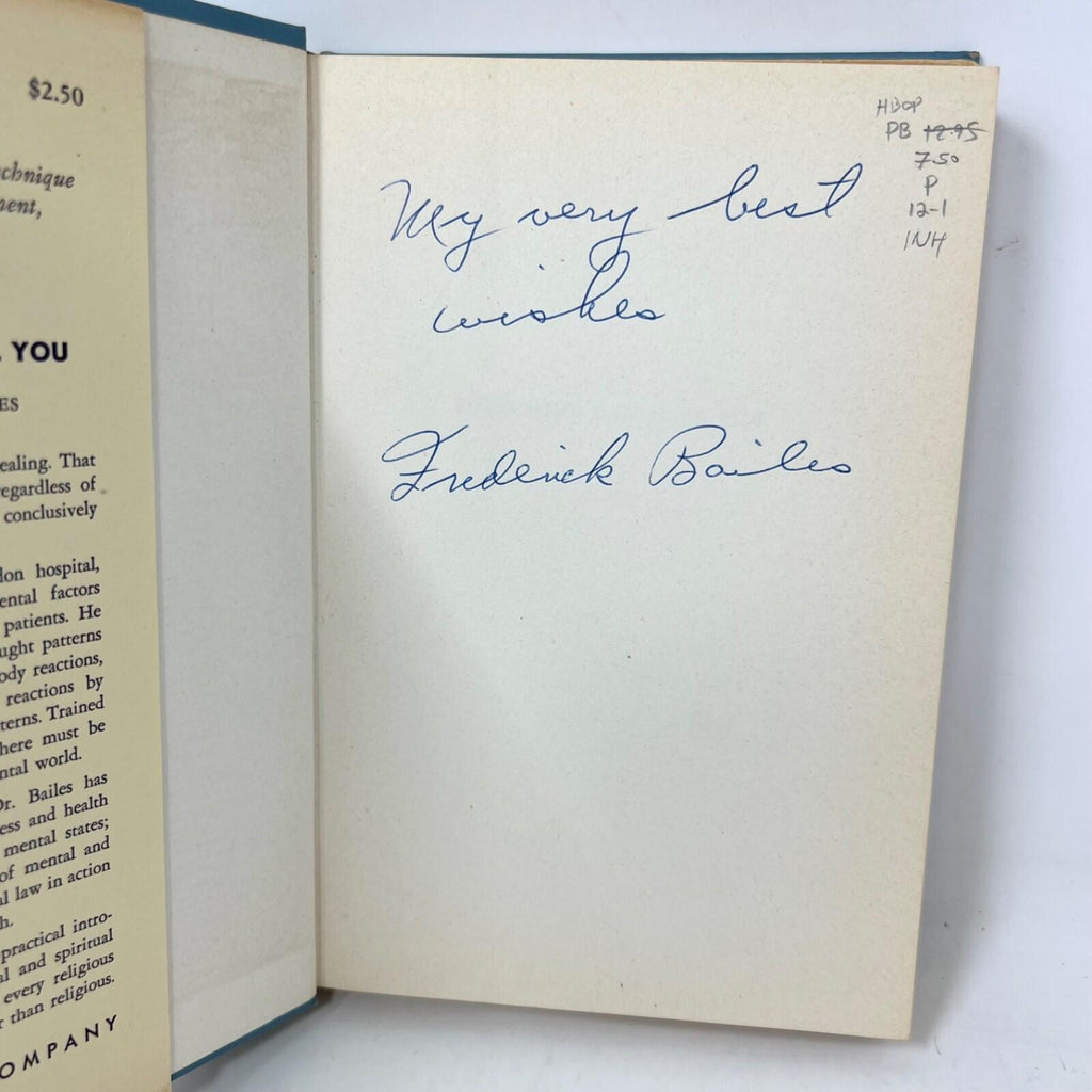 Your Mind Can Heal You Frederick W. Bailes Hardcover Autograph 14th Print
