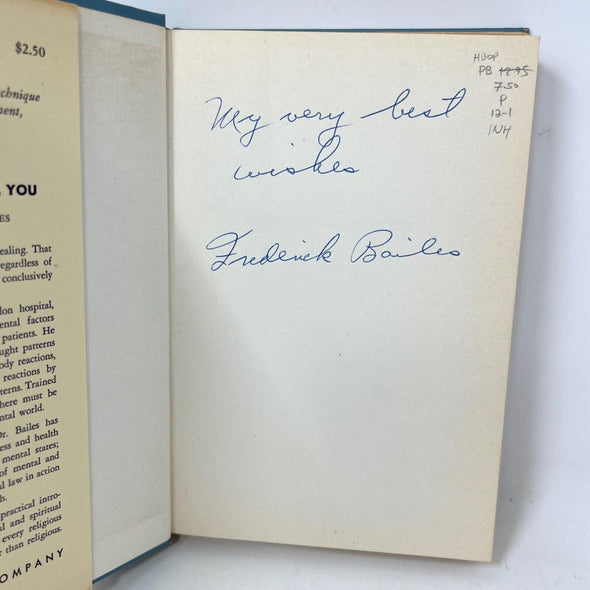 Your Mind Can Heal You Frederick W. Bailes Hardcover Autograph 14th Print