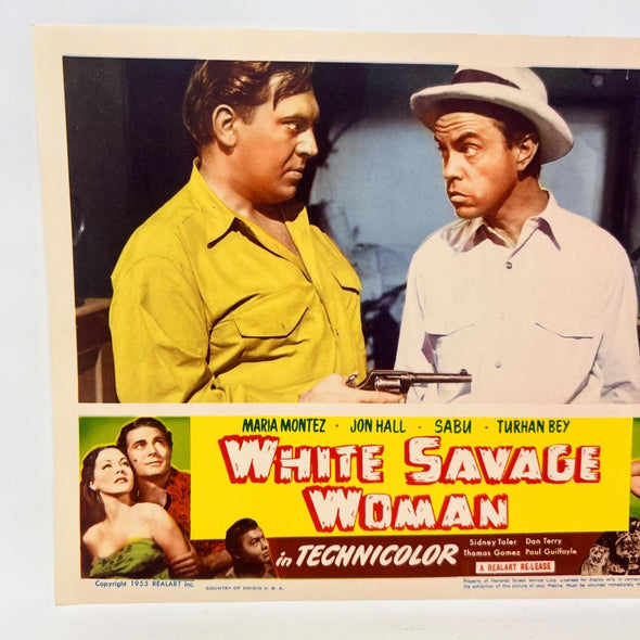 1953 White Savage Woman in Technicolor Movie Lobby Card (C)