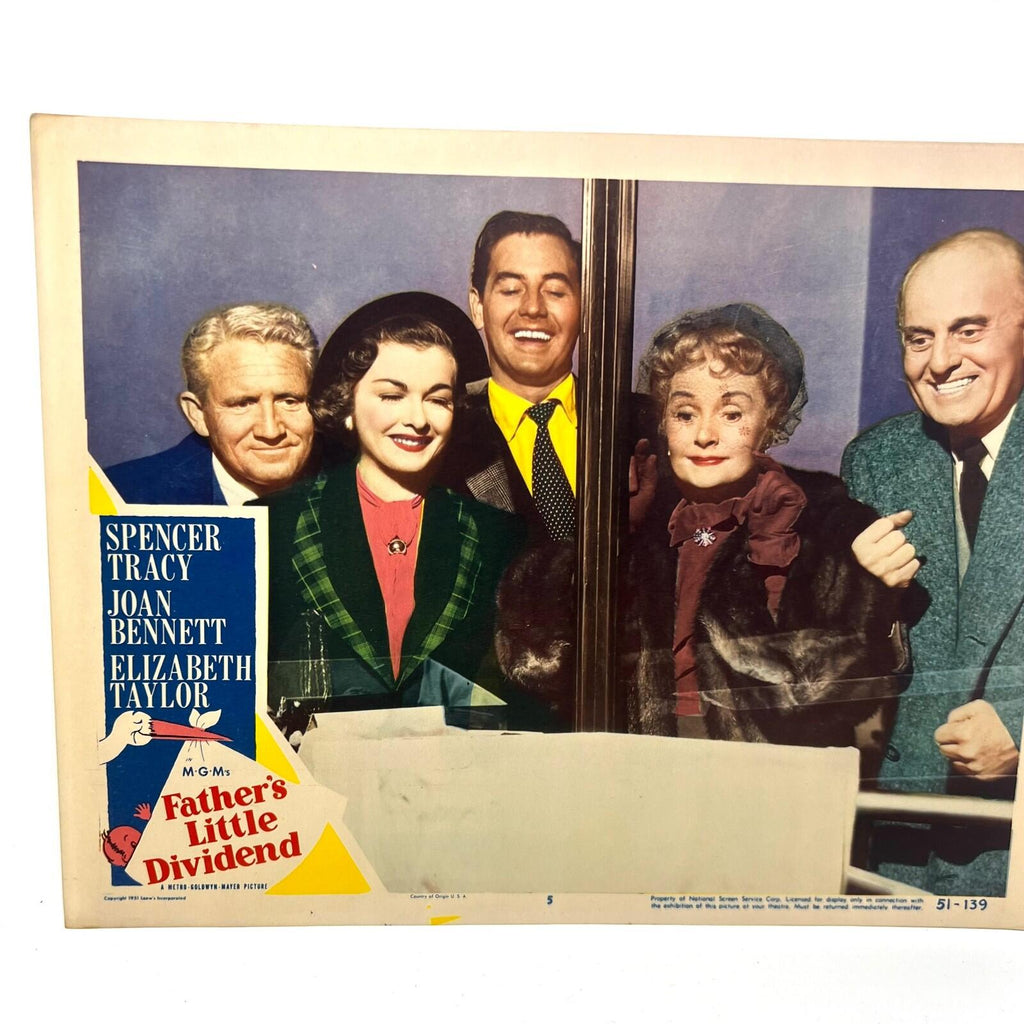Father's Little Dividend Movie Lobby Card No.5 Spencer Tracy Elizabeth Taylor