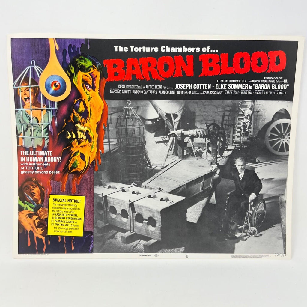 1972 The Torture Chambers Of Baron Blood Lobby Card Movie Poster No.8