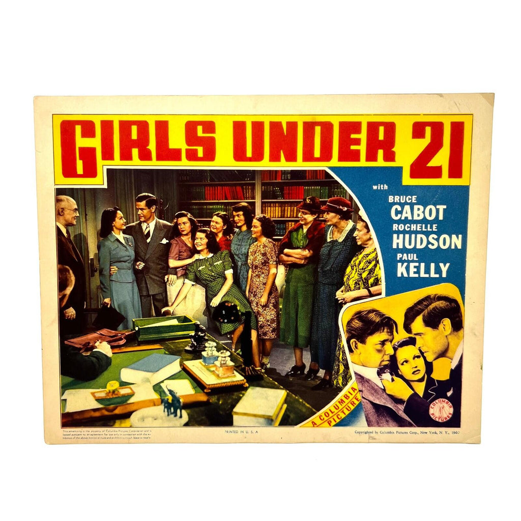 1940 Girls Under 21 Movie Lobby Card Bruce Cabot Rochelle Hudson Paul Kelly (a)
