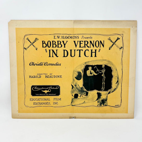 Bobby Vernon In Dutch Original Collectible movie Lobby Card