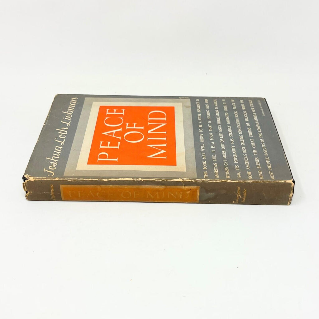 Vintage Peace of Mind Joshua Loth Liebman Hardcover 10th Printing Dust Jacket