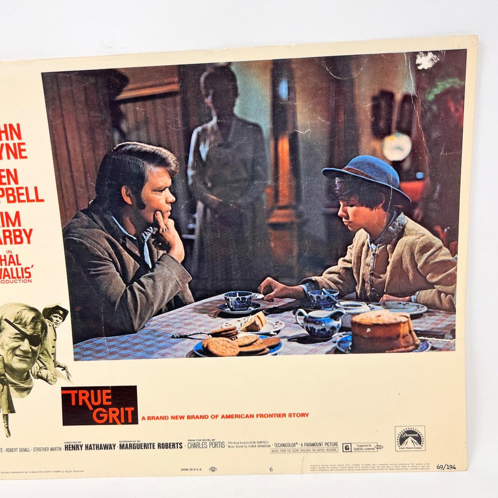 True Grit Vintage Movie Lobby Card No.6 John Way Glen Campbell Kim Darby
