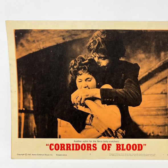 1963 Corridors Of Blood Orginal Movie Lobby Card No.2