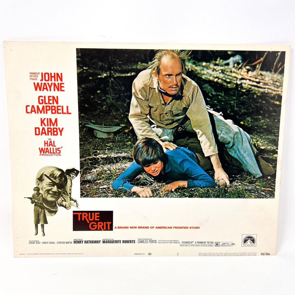 True Grit Vintage Movie Lobby Card No.2 John Way Glen Campbell Kim Darby