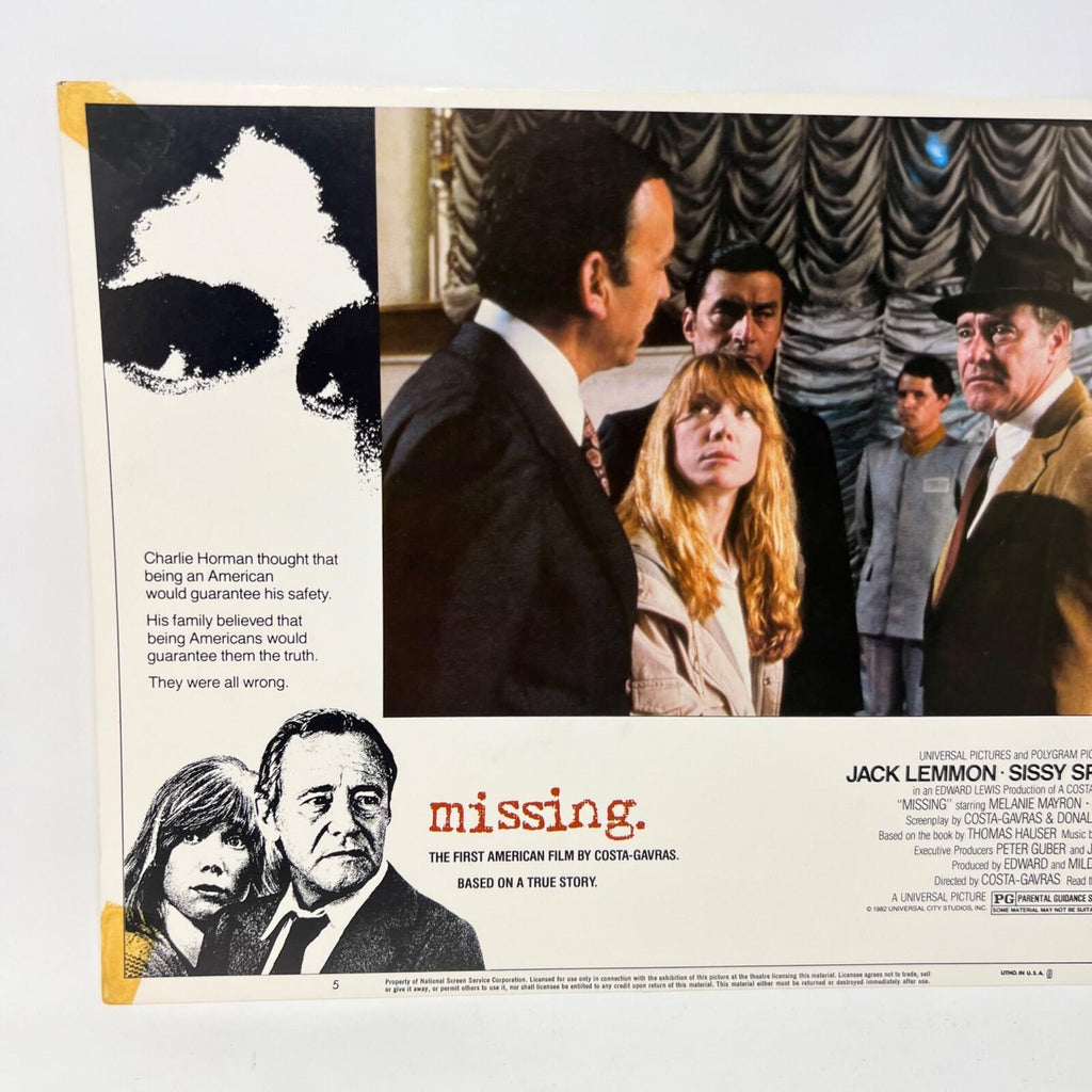 1982 Vintage Missing Lobby Card Movie Poster No.5