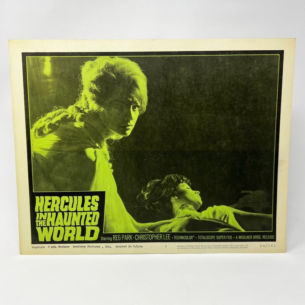 1964 Hercules in The Haunted Word Lobby Card Poster #8 Christopher Lee Reg Park