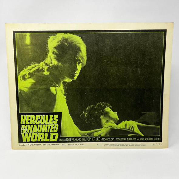 1964 Hercules in The Haunted Word Lobby Card Poster #8 Christopher Lee Reg Park