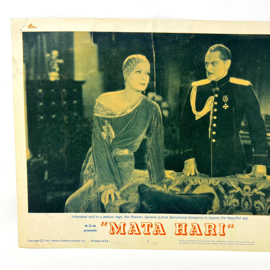 1963 MGM Mata Hari Collectible movie Lobby Card No.3
