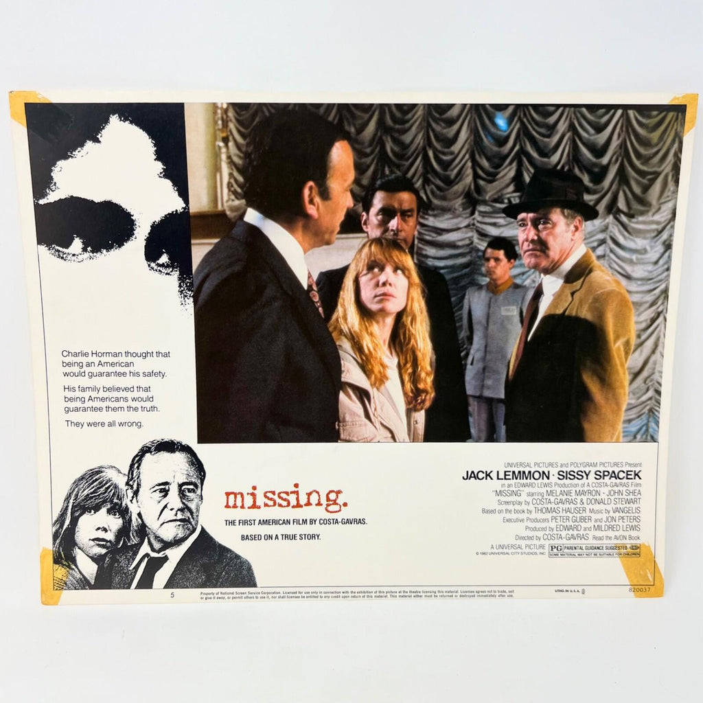 1982 Vintage Missing Lobby Card Movie Poster No.5