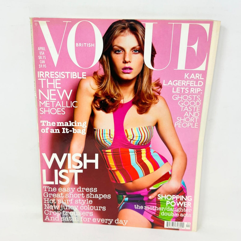 Vogue Magazine British April 2003 Angela Lindvall model cover