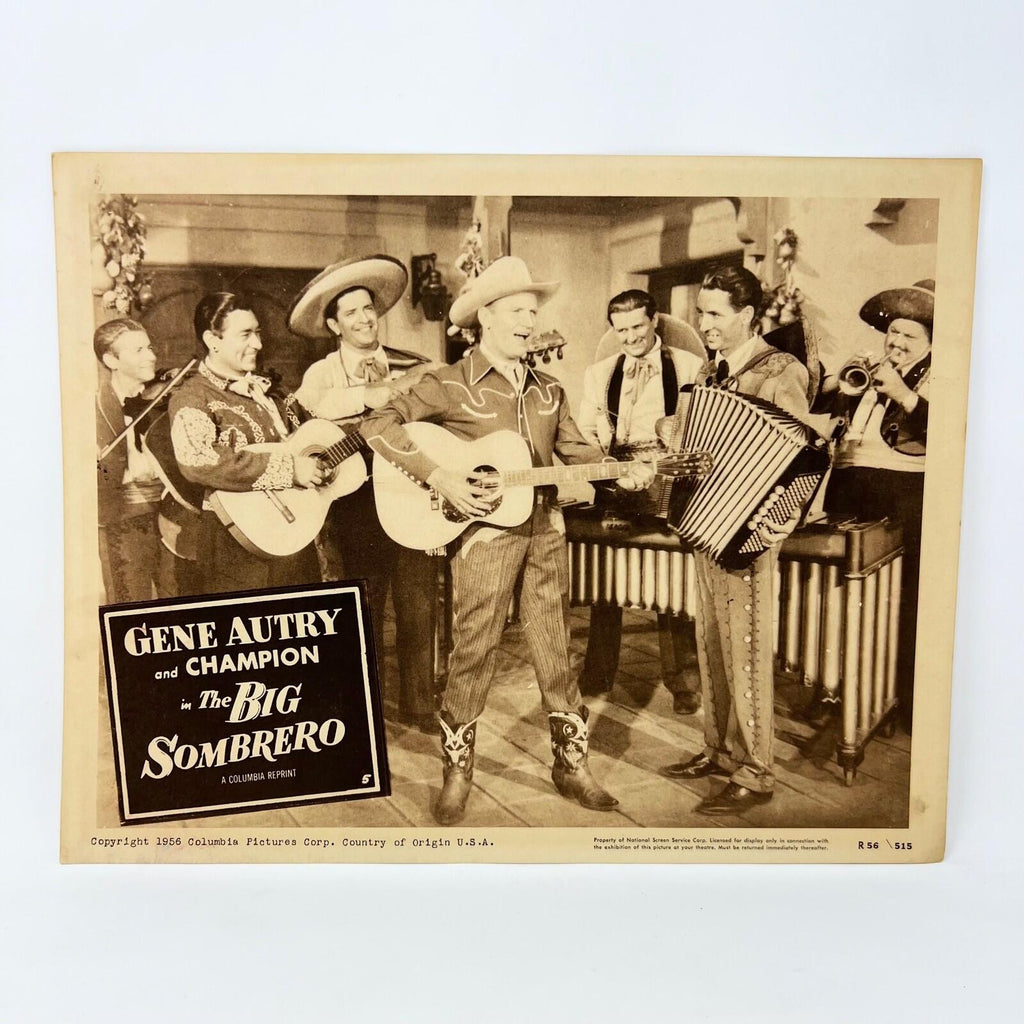 1956 Vintage The Big Sombrero Movie Lobby Card Gene Autry (d)