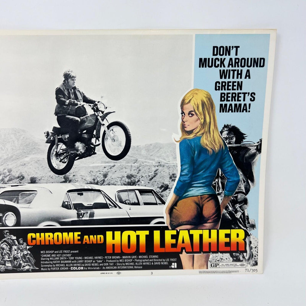 1971 Chrome And Hot Leather Movie Lobby Card No.3