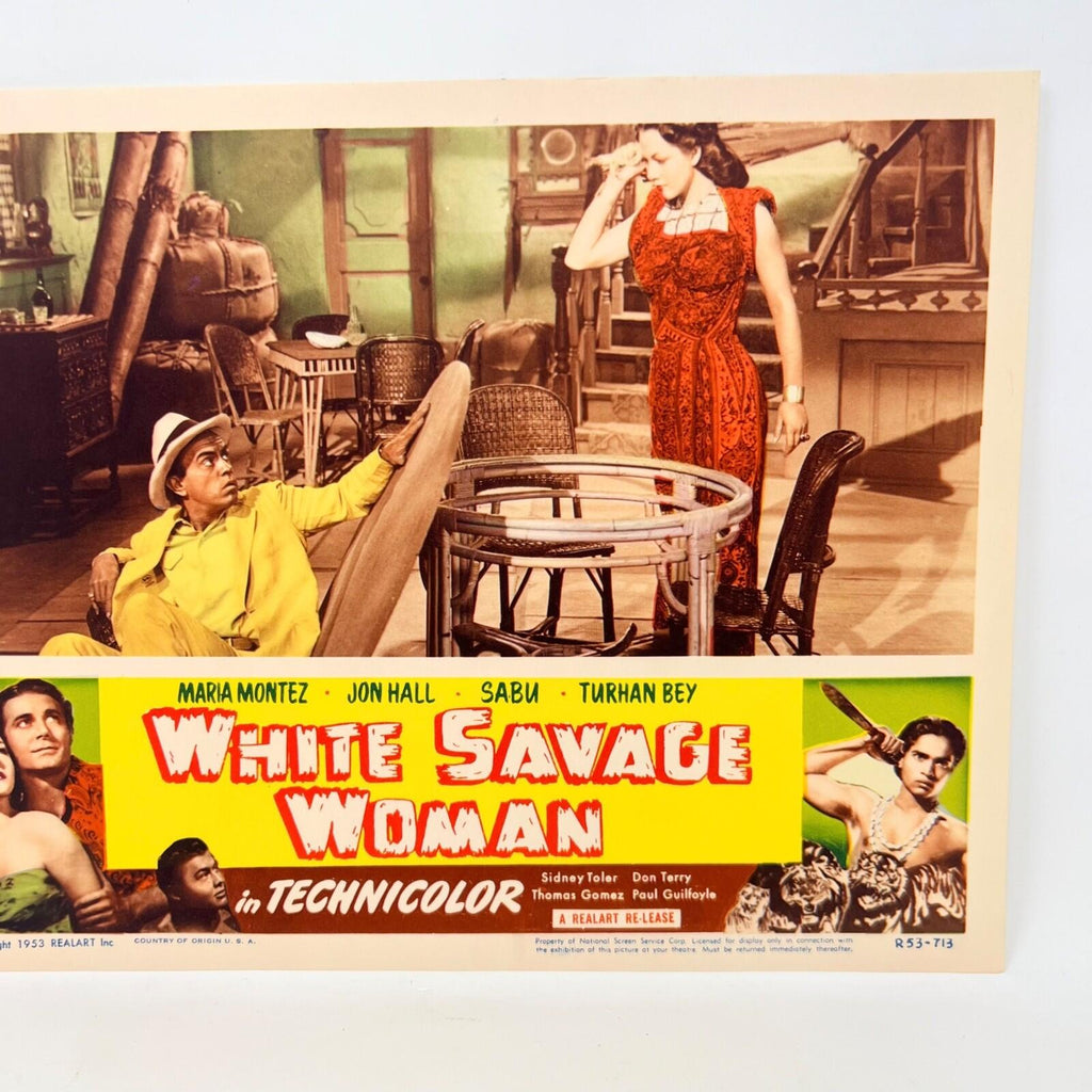 1953 White Savage Woman in Technicolor Movie Lobby Card (B)