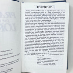 PRAISE FOR THE LORD By John P. Ed. Wiegand - Hardcover