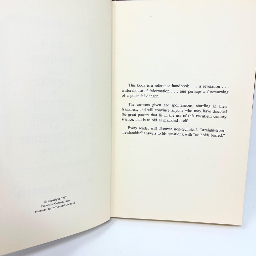 254 Questions And Answers On Practical Hypnotism EMILE FRANCHEL 1957 Hardcover