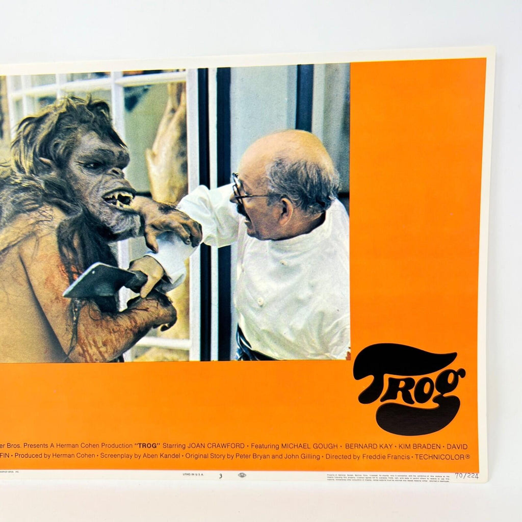 1970 Trog Collectible Movie Lobby Card No.3 Warner Bros. a Herman Hohen