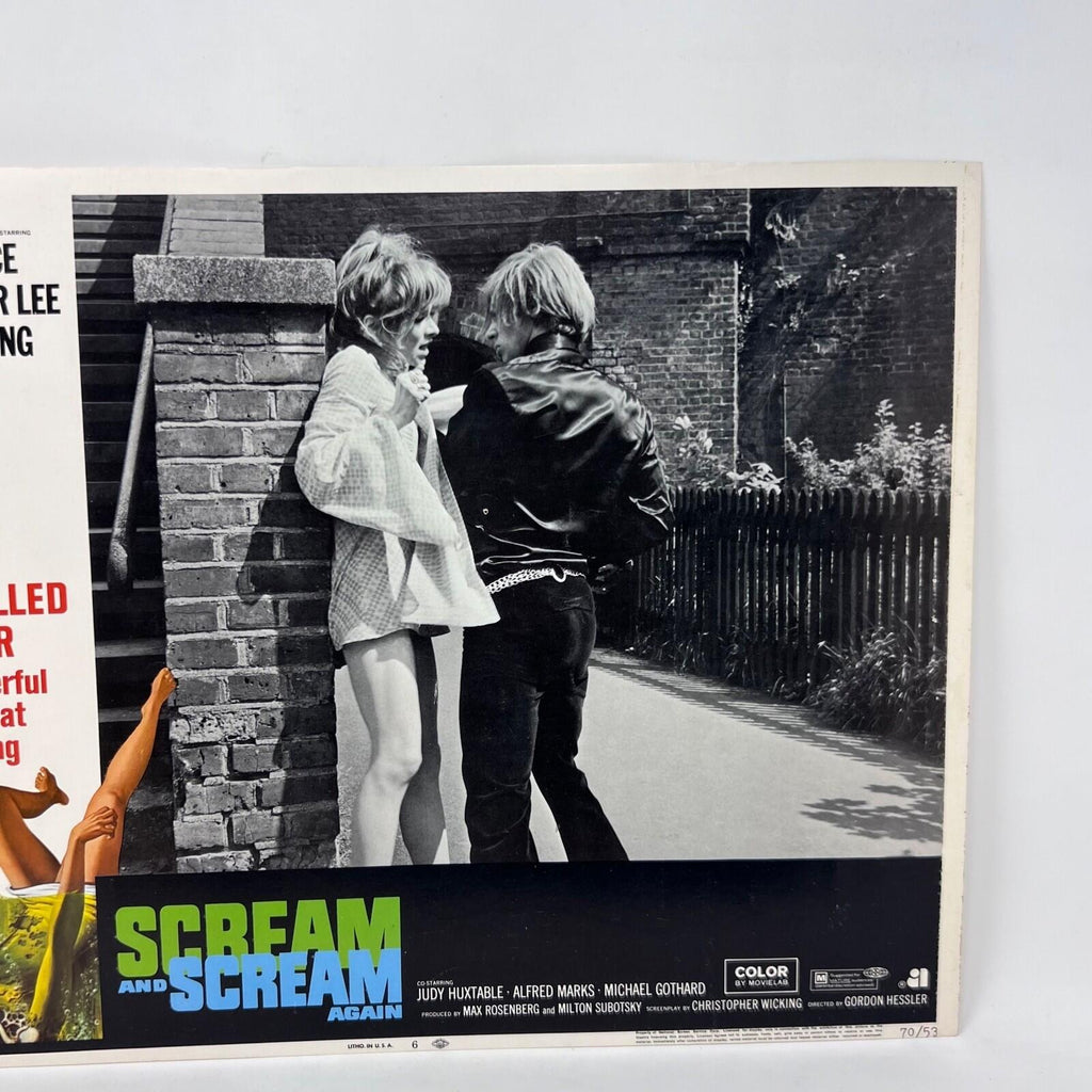 1970 Scream and Scream Again Original Movie Lobby Card 70/53 No.6